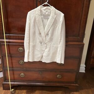 Veronica Beard blue pinstriped White Blazer